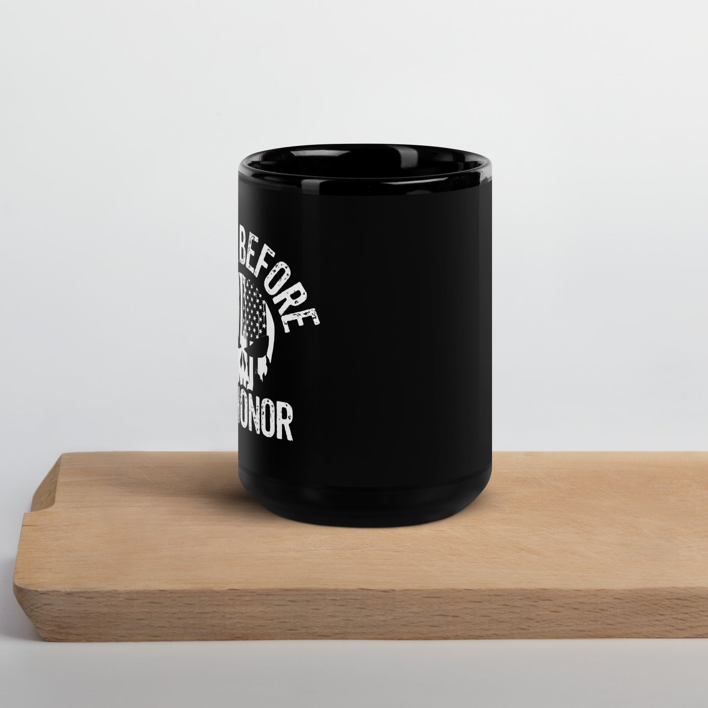 Death Before Dishonor Black Coffee Mug