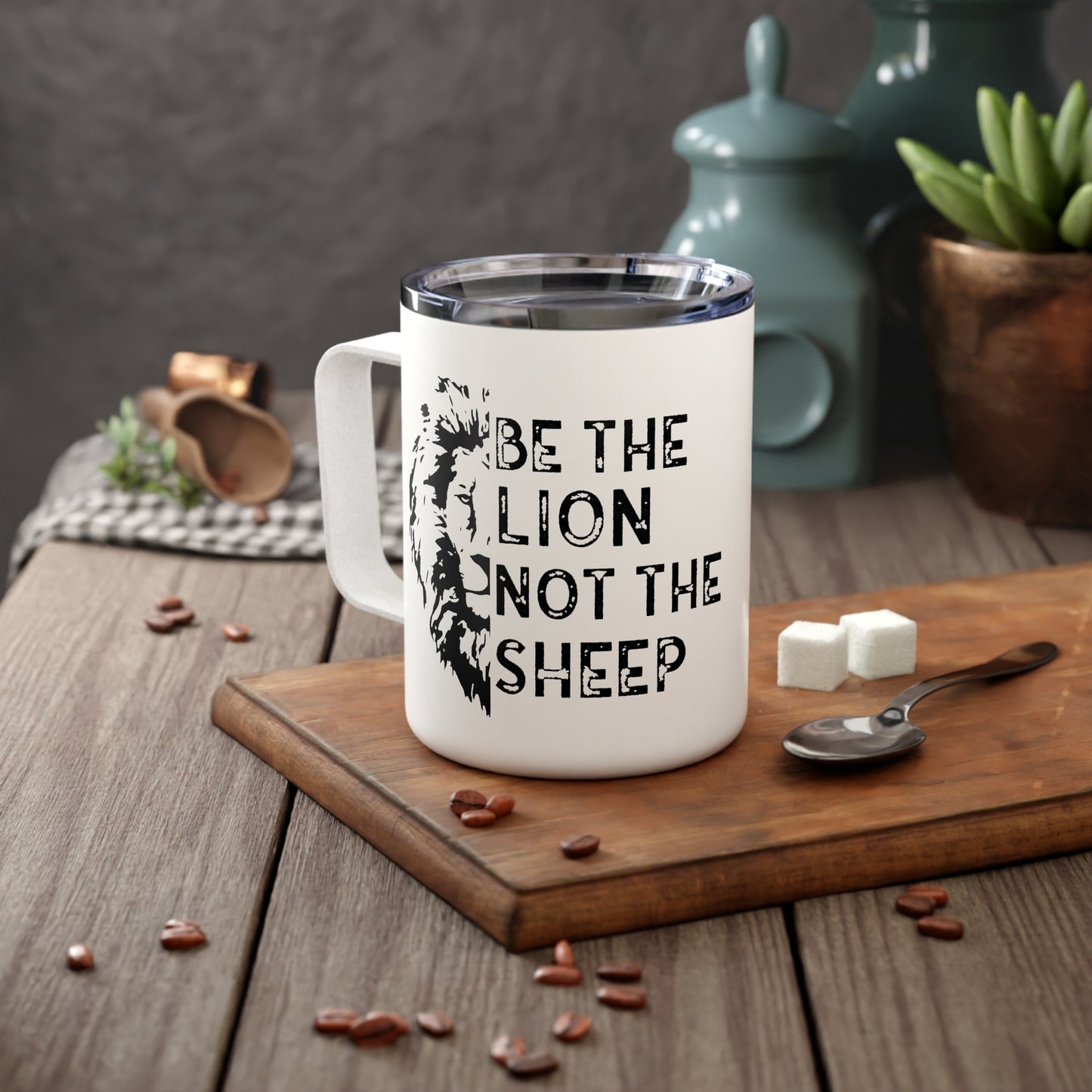 Be The Lion Not The Sheep Insulated Coffee Mug, 10oz