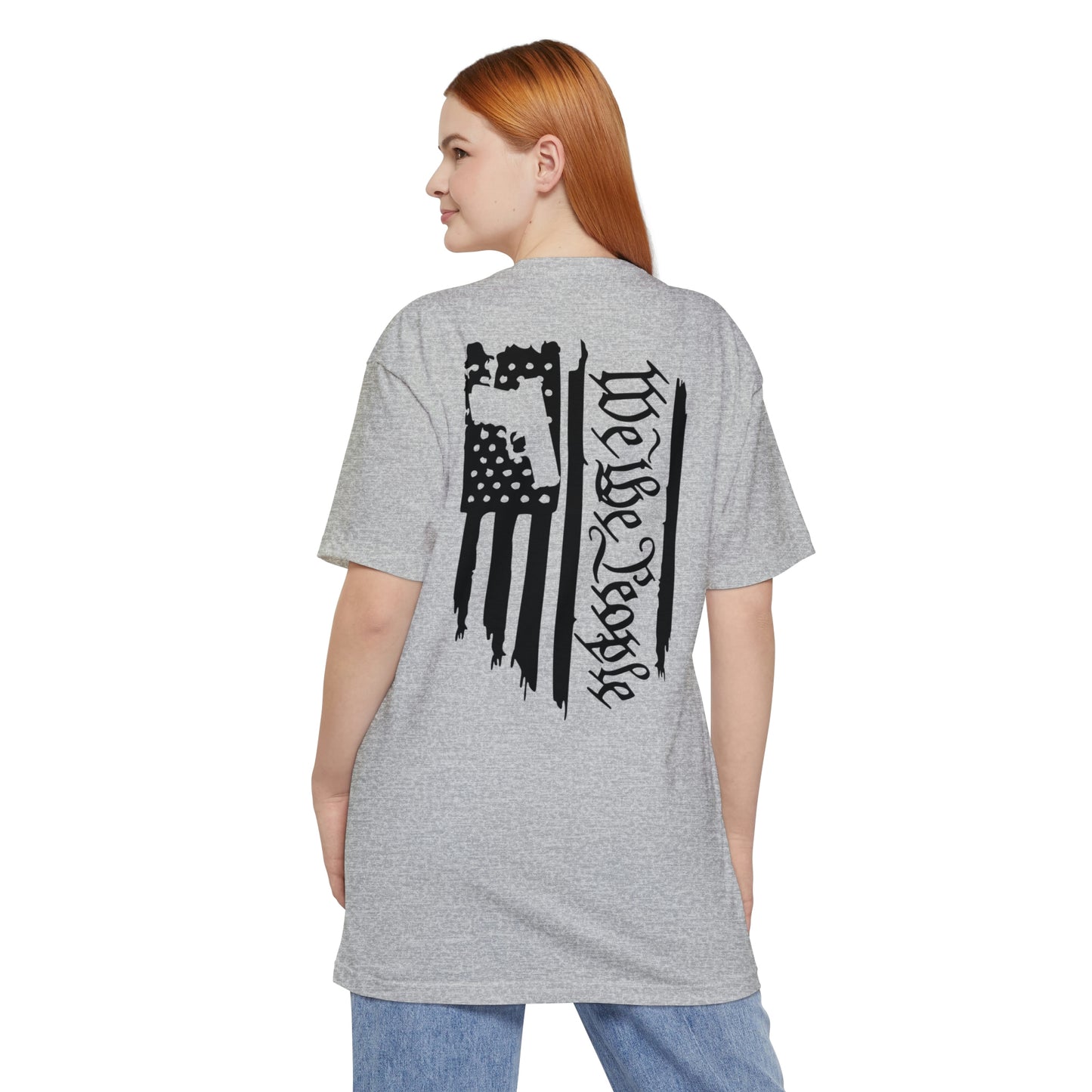 We The People Tattered Flag With Handgun Cutout (BIG AND TALL SIZES)