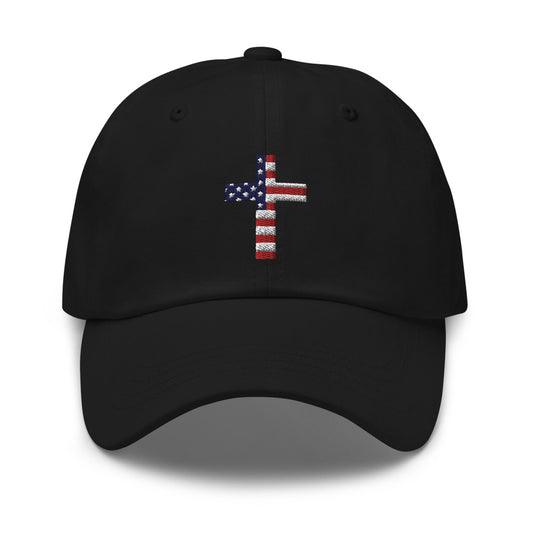 USA Flag Cross Embroidered Unisex Hat