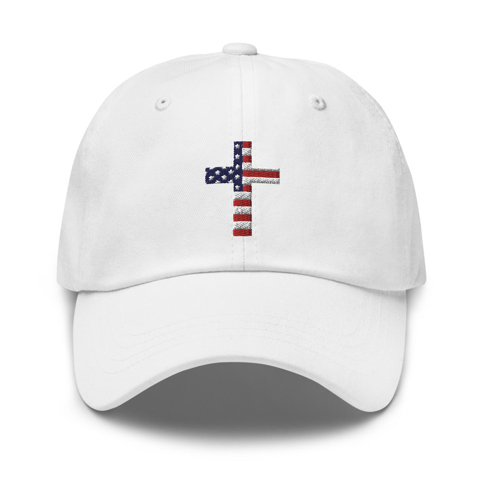 USA Flag Cross Embroidered Unisex Hat