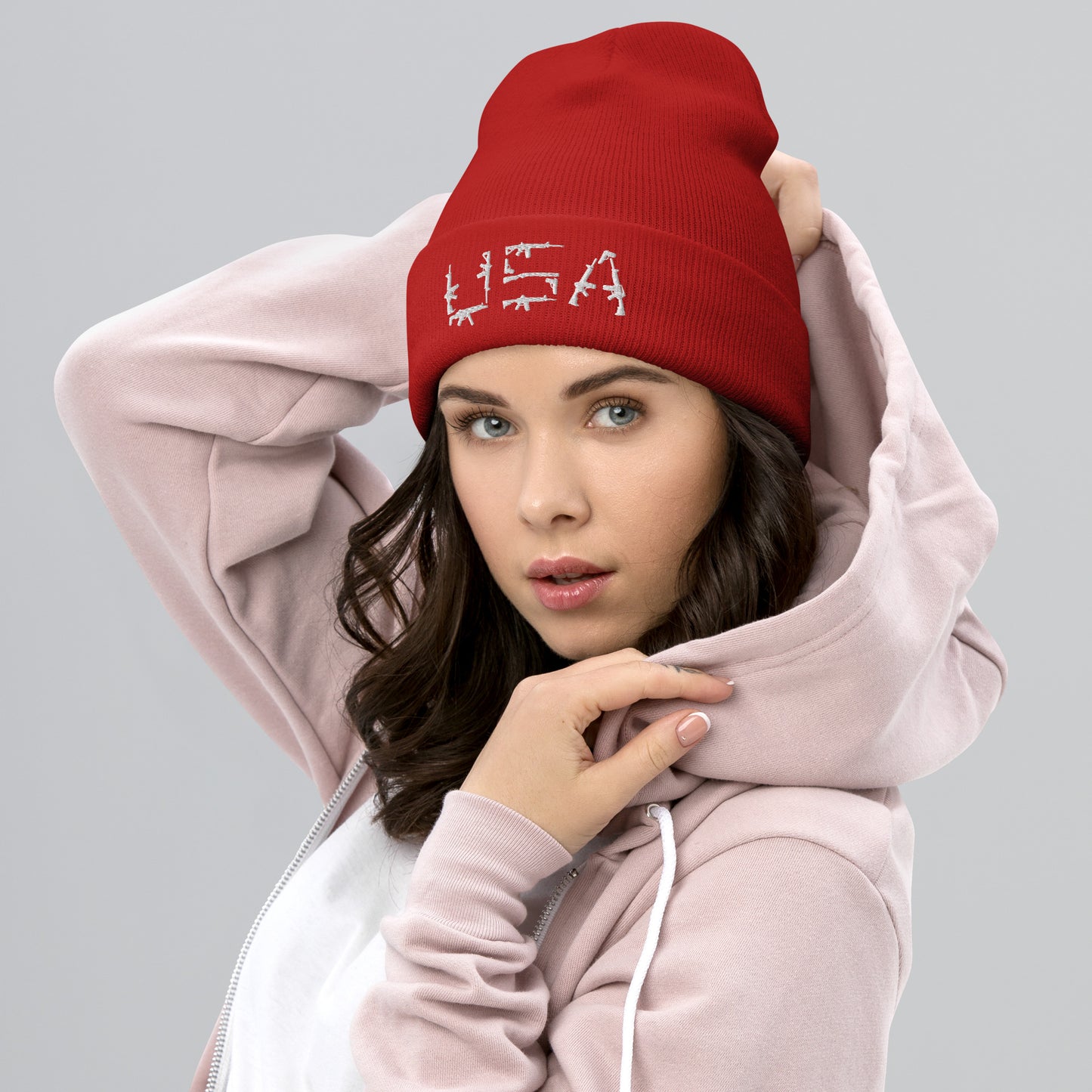 USA Firearm Cuffed Beanie