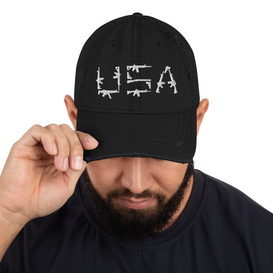 USA Firearm Distressed Dad Hat