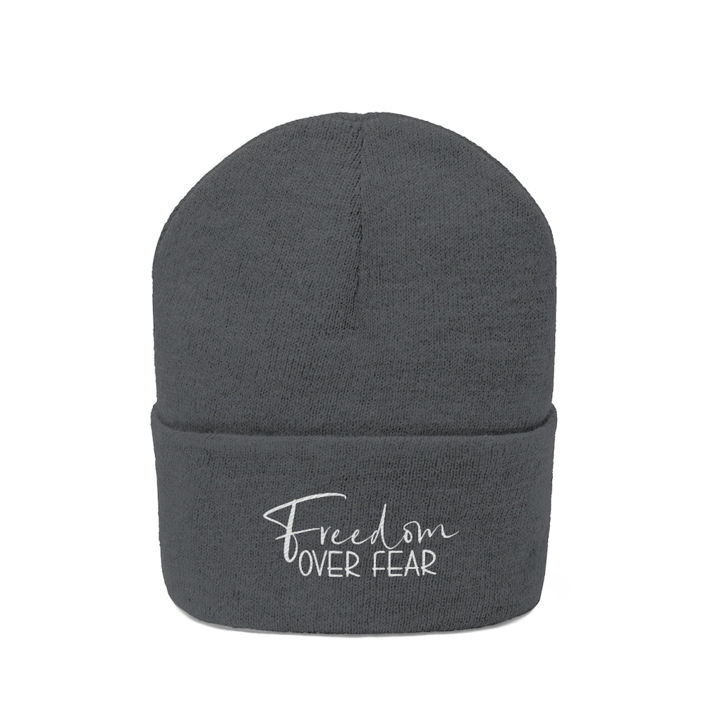 Freedom Over Fear Unisex Knit Beanie