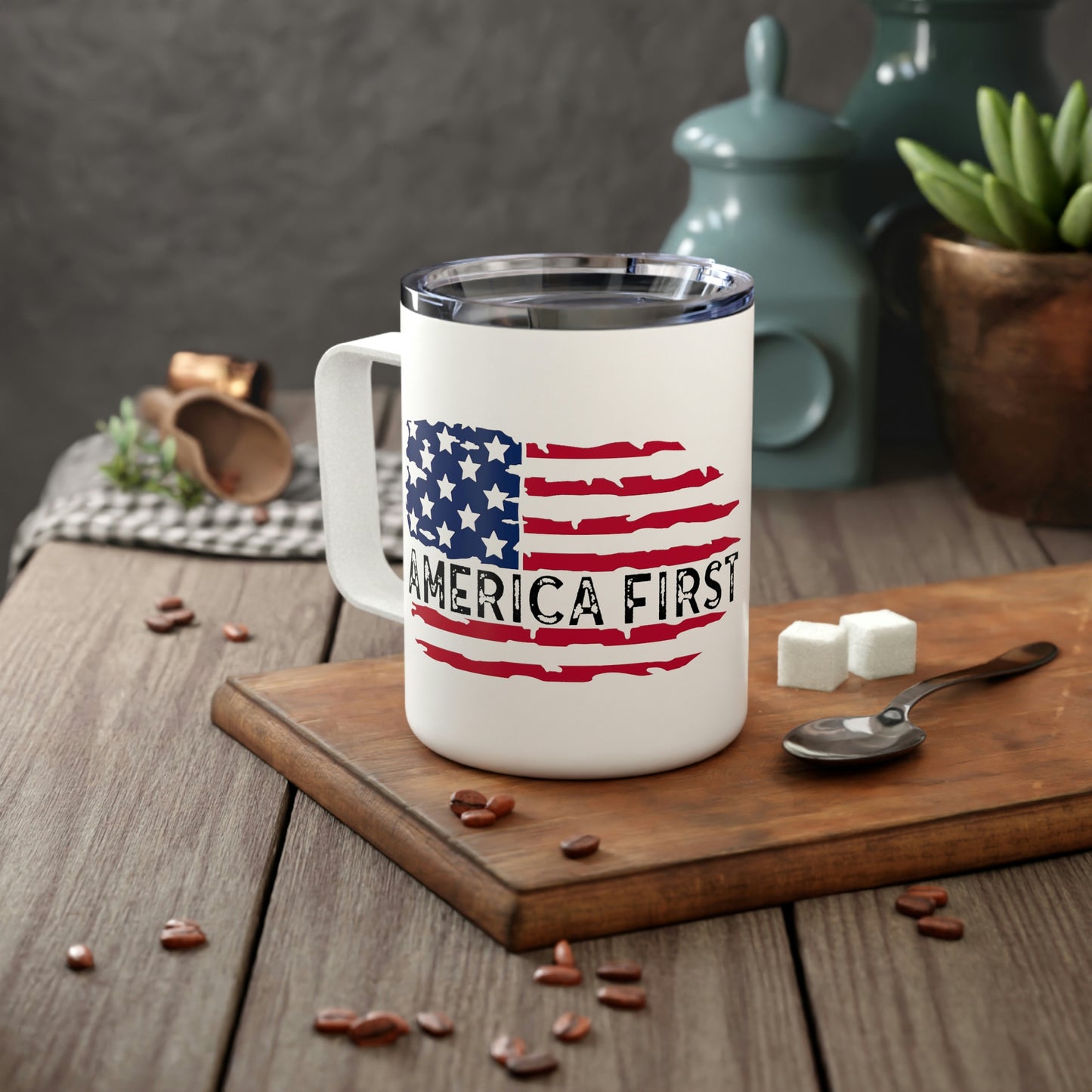 America First Insulated Coffee Mug, 10oz