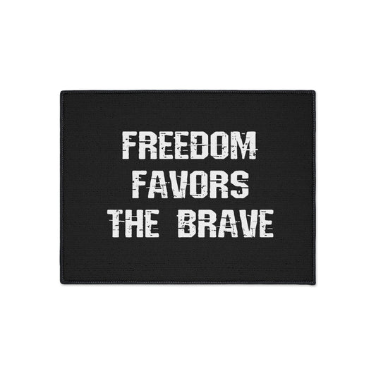 Freedom Favors The Brave Heavy Duty Door Mat