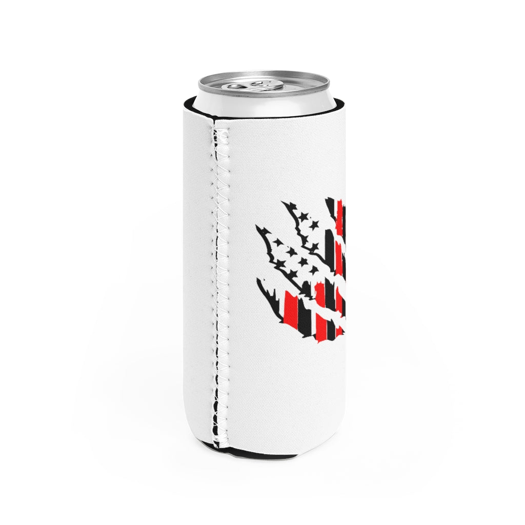 Tattered American Flag Slim Koozie/Can Cooler