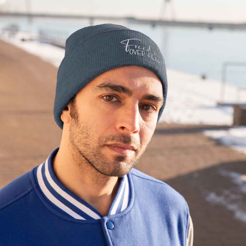 Freedom Over Fear Unisex Knit Beanie