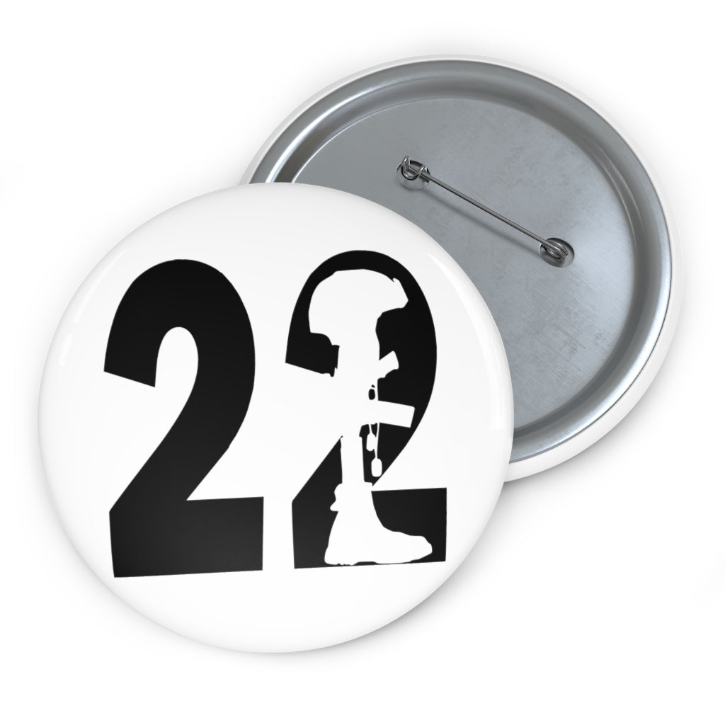 22 A Day End Veteran Suicide Custom Pin Buttons