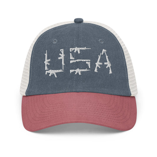 USA Firearm Red White and Blue Trucker Hat