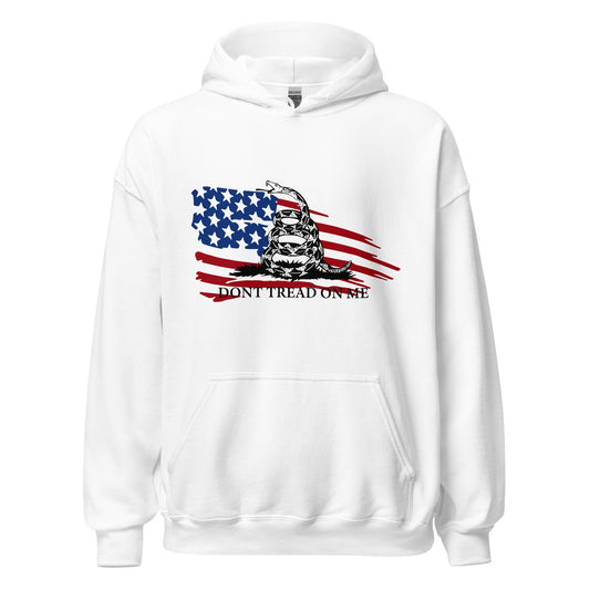 Don't Tread On Me American Flag Edition Unisex Hoodie **FRONT DESIGN**