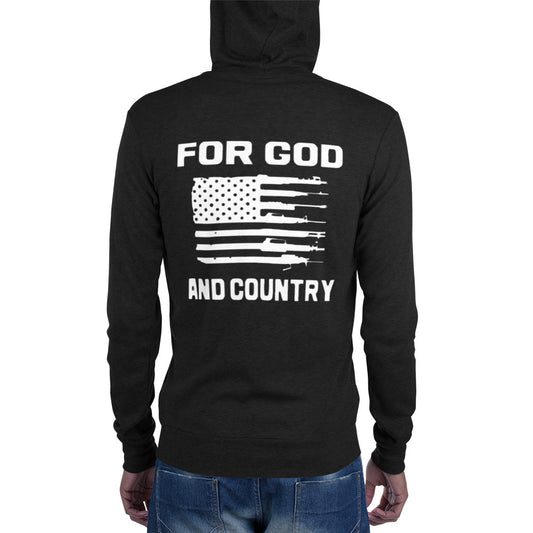 For God and Country Unisex zip hoodie jacket