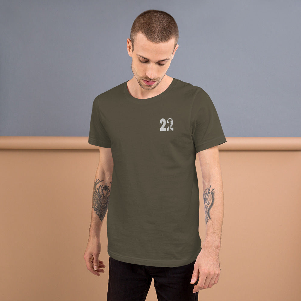 22 a Day End Veteran Suicide Embroidered Unisex t-shirt