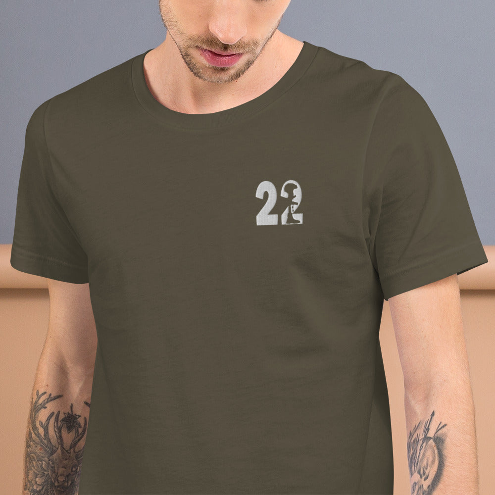 22 a Day End Veteran Suicide Embroidered Unisex t-shirt