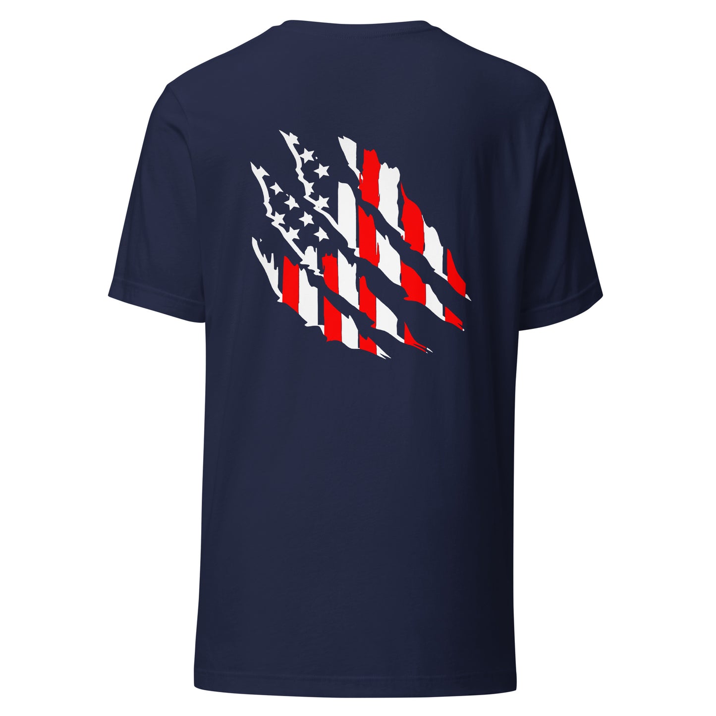 Tattered American Flag (Back Design) Unisex t-shirt