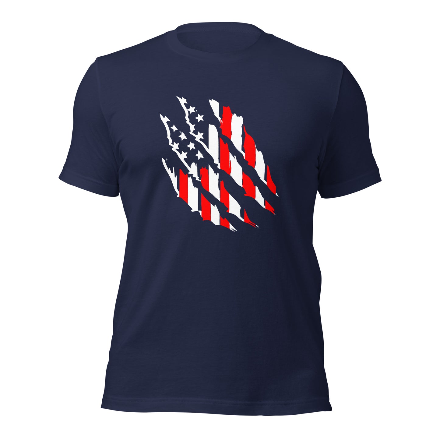 Tattered American Flag (Front Design) Unisex t-shirt