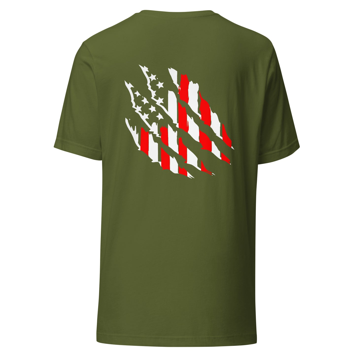 Tattered American Flag (Back Design) Unisex t-shirt