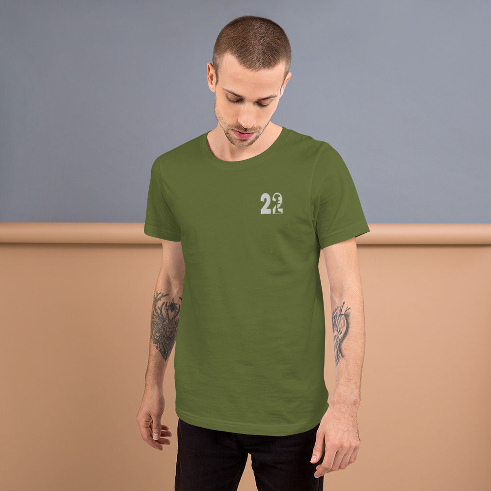 22 a Day End Veteran Suicide Embroidered Unisex t-shirt