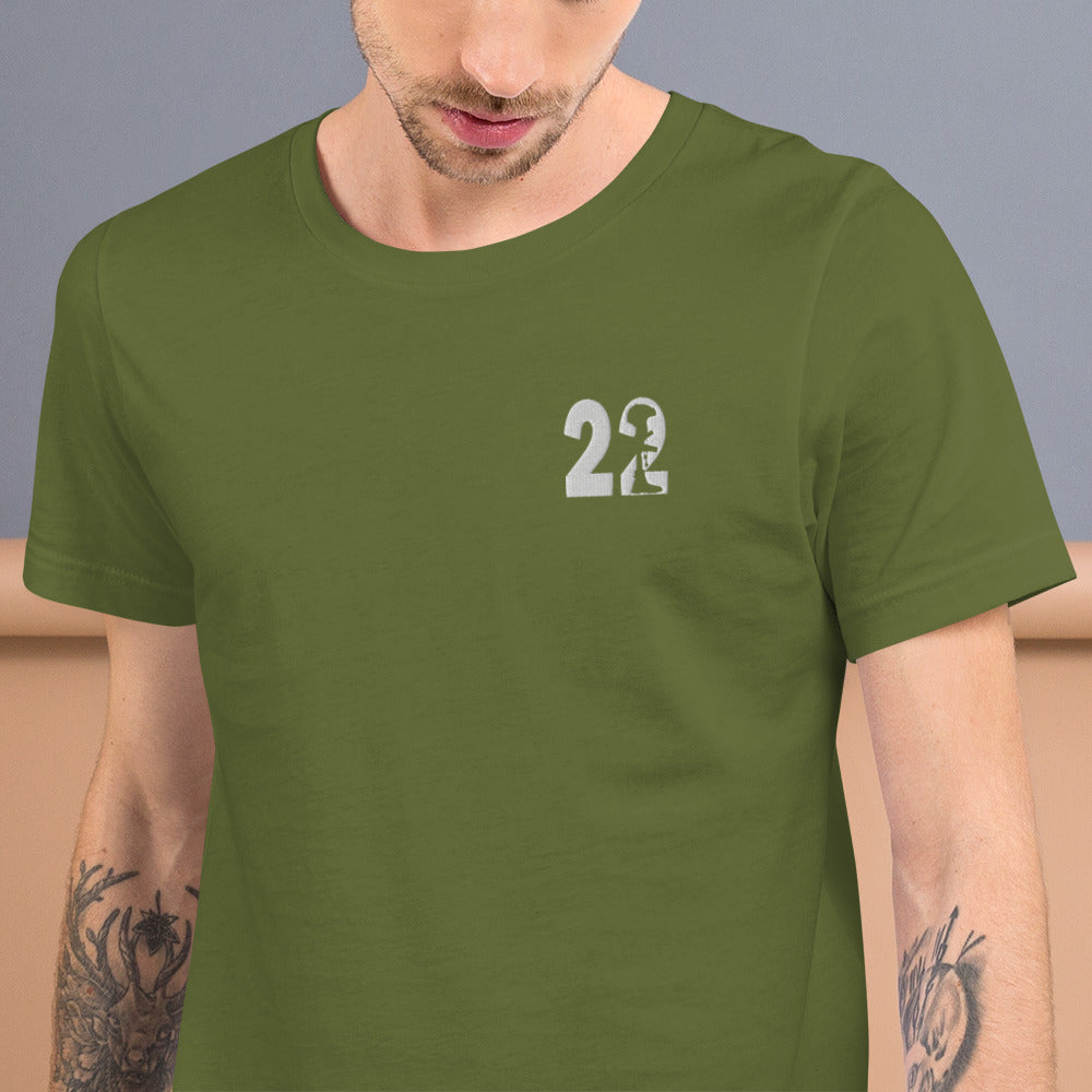 22 a Day End Veteran Suicide Embroidered Unisex t-shirt