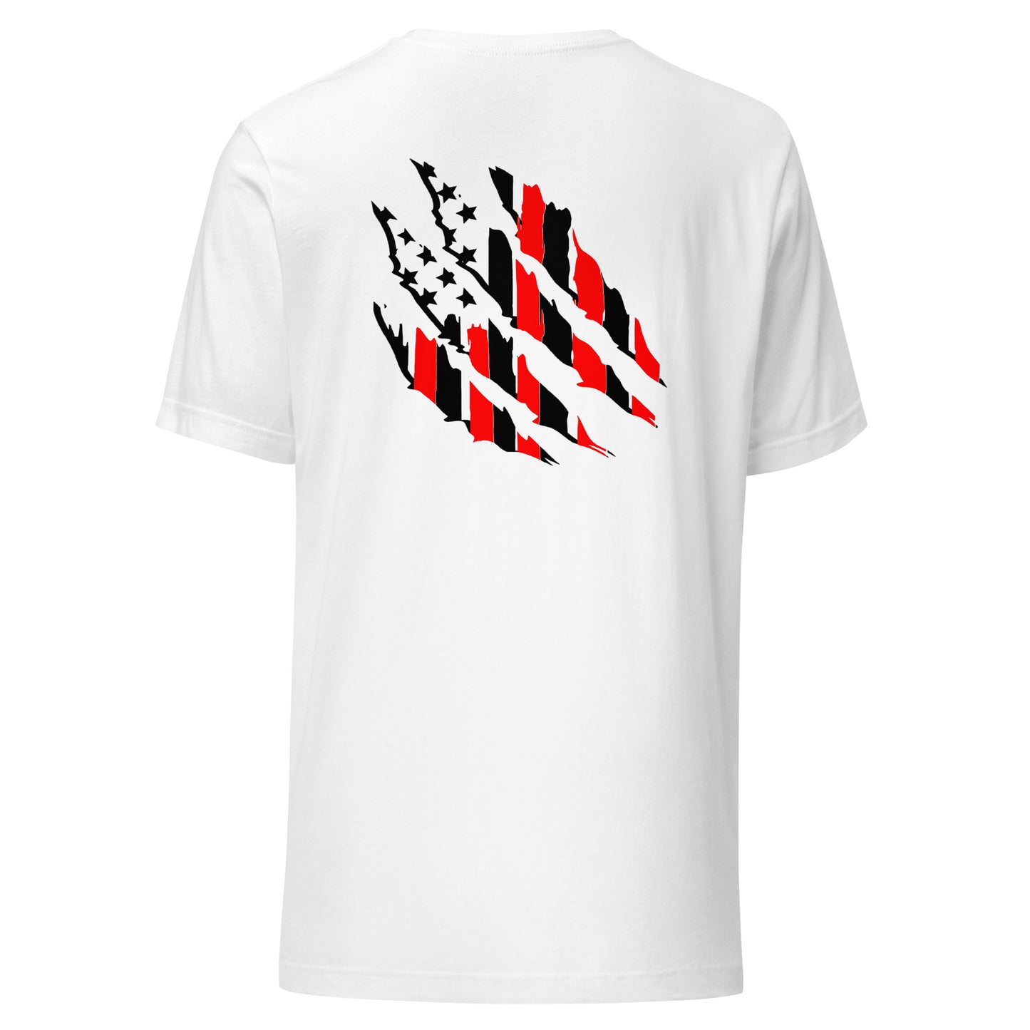 Tattered American Flag (Back Design) Unisex t-shirt