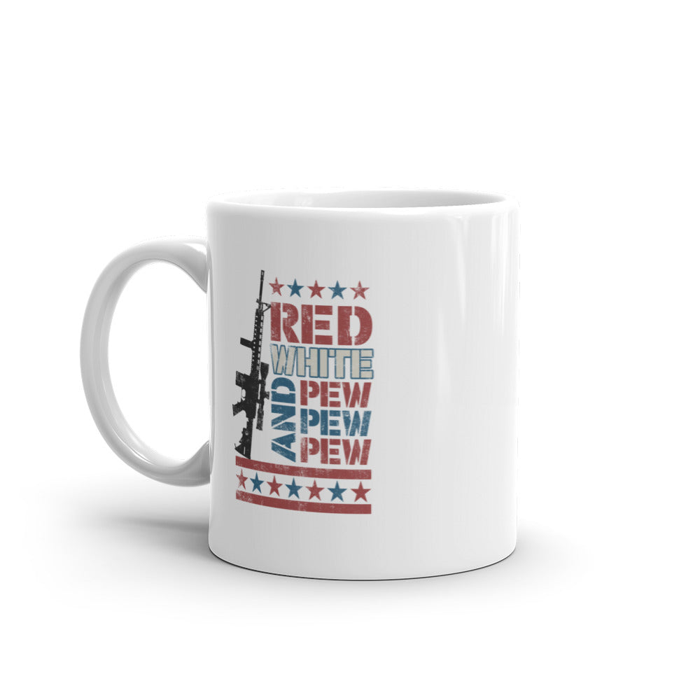 Red, White and Pew Pew Pew Coffee Mug