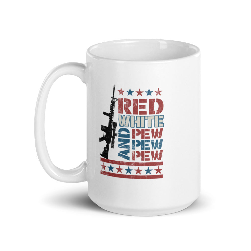 Red, White and Pew Pew Pew Coffee Mug