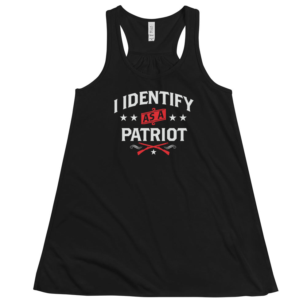 Women's I Identify As A Patriot Flowy Racerback Tank